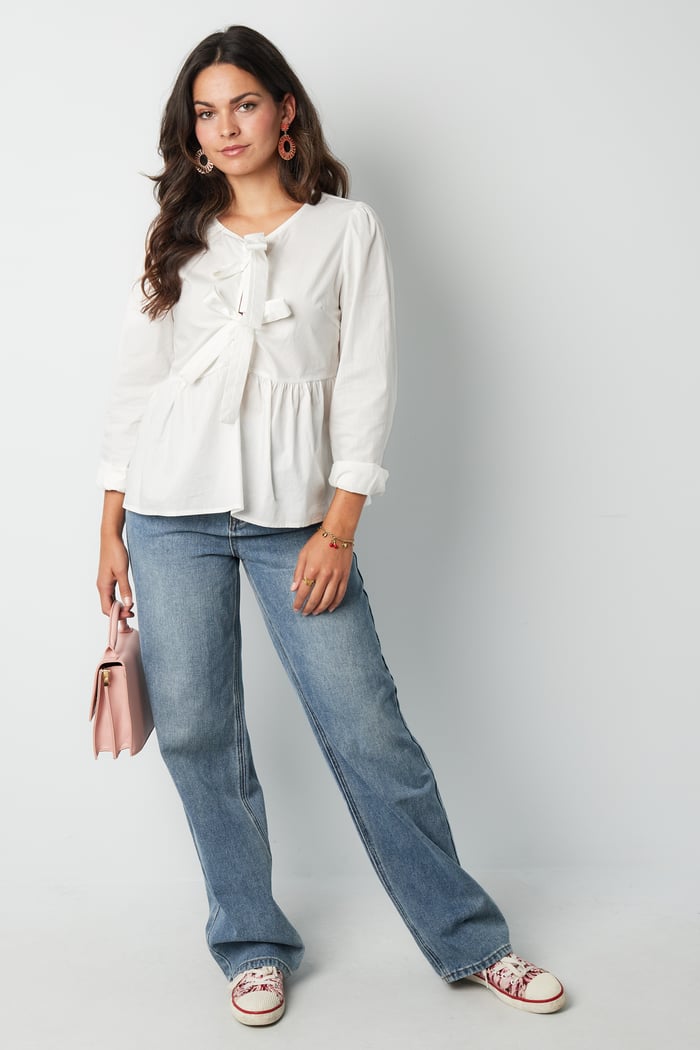 Longsleeve peplum top with bows h5Picture11
